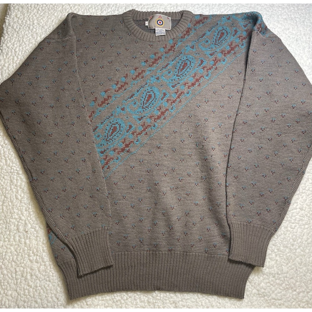 Vintage RAF Roughwear 100% Wool Sweater Large Gray